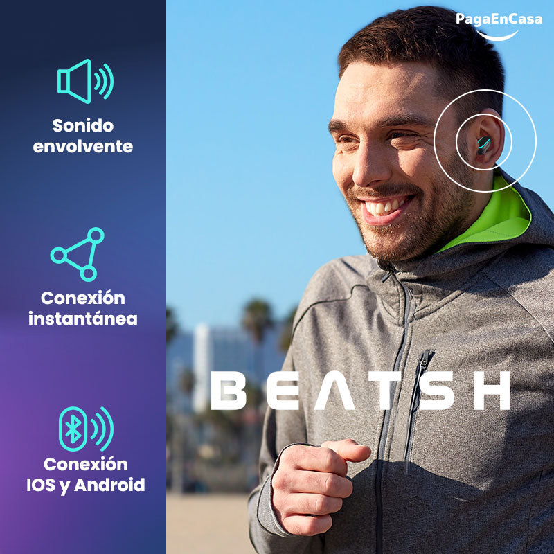 BEATSH - Audífonos Bluetooth 5.1 Waterproof