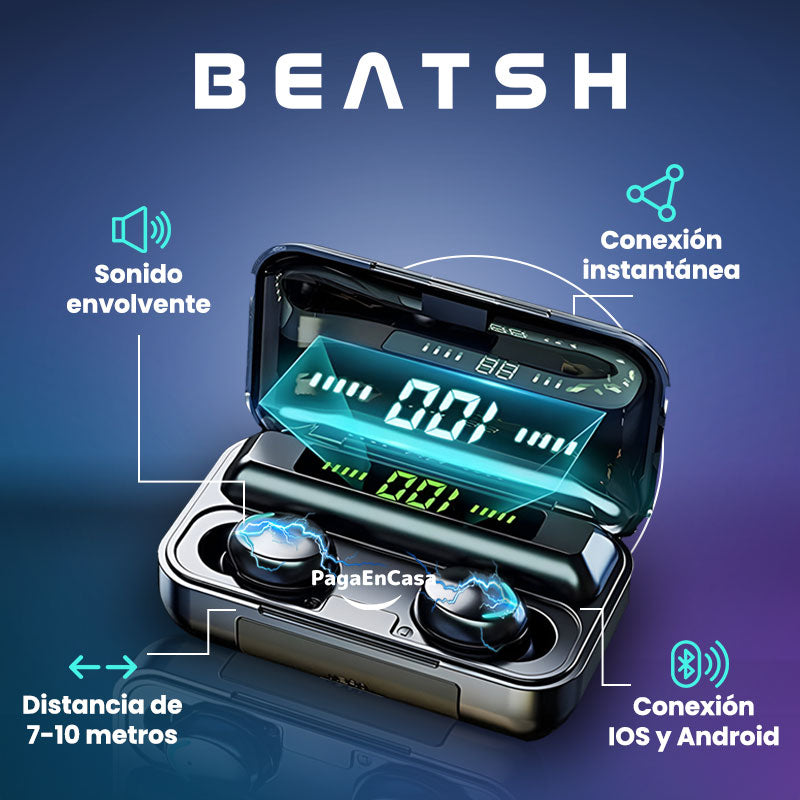 BEATSH - Audífonos Bluetooth 5.1 Waterproof